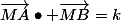 \vec{MA}\bullet \vec{MB}=k