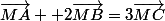 \vec{MA}+ 2\vec{MB}=3\vec{MC}