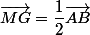 \vec{MG}=\dfrac{1}{2}\vec{AB}
