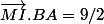 \vec{MI}.{BA}=9/2