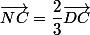 \vec{NC}=\dfrac{2}{3}\vec{DC}