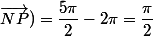 Mes(\vec{AB};\vec{NP})=\dfrac{5\pi}{2}-2\pi=\dfrac{\pi}{2}