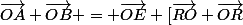 \vec{OA}+\vec{OB} = \vec{OE}+[\vec{RO}+\vec{OR}