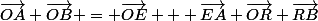 \vec{OA}+\vec{OB} = \vec{OE} + \vec{EA}+\vec{OR}+\vec{RB}