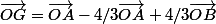 \vec{OG}=\vec{OA}-4/3\vec{OA}+4/3\vec{OB}