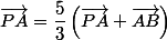 \vec{PA}=\dfrac{5}{3}\left(\vec{PA}+\vec{AB}\right)