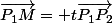 \vec{P_1M}= t\vec{P_1P_2}