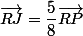 \vec{RJ}=\dfrac{5}{8}\vec{RP}