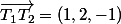 \vec{T_1T_2}=(1,2,-1)