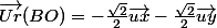 \vec{Ur}(BO)=-\frac{\sqrt{2}}{2}\vec{ux}-\frac{\sqrt{2}}2\vec{uy}
