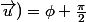 (\vec{OG};\vec{u})=\phi+\frac{\pi}{2}
