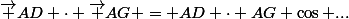 \vec {AD} \cdot \vec {AG} = AD \cdot AG \cos ...
