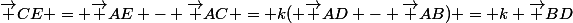 \vec {CE} = \vec {AE} - \vec {AC} = k( \vec {AD} - \vec {AB}) = k \vec {BD}
