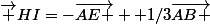 \vec {HI}=-\vec{AE }+ 1/3\vec{AB }