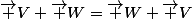 \vec {V}+\vec {W}=\vec {W}+\vec {V}&nbsp;&nbsp; 