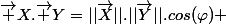 \vec {X}.\vec {Y}=||\vec{X}||.||\vec{Y}||.cos(\varphi) 