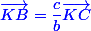 {\blue{\vec{KB}=\dfrac{c}{b}\vec{KC}