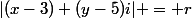 |(x-3)+(y-5)i| = r