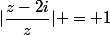 |\dfrac{z-2i}{z}| = 1