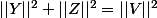 ||Y||^2+||Z||^2=||V||^2