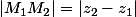 |M_1M_2|=|z_2-z_1|