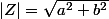 |Z|=\sqrt{a^2+b^2}
