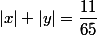|x|+|y|=\dfrac{11}{65}