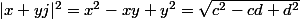 |x+yj|^2=x^2-xy+y^2=\sqrt{c^2-cd+d^2}