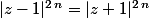 |z-1|^{2\,n}=|z+1|^{2\,n}