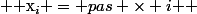 \begin{tabular}{|l|c|c|c|c|} \hline i & $ x_i = pas \times i $ & $ f(x_i) $ & Aire rectangle max & Aire rectangle min \\ \hline 0 & 0.0 & $ f(x_0) $ & $ f(x_0) * pas $ & $ f(x_1) * pas $ \\ \hline 1 & 0.5 & $ f(x_1) $ & $ f(x_1) * pas $ & $ f(x_2) * pas $ \\ \hline 2 & 1.0 & $ f(x_2) $ & $ f(x_2) * pas $ & $ f(x_3) * pas $ \\ \hline 3 & 1.5 & $ f(x_3) $ & $ f(x_3) * pas $ & $ f(x_4) * pas $ \\ \hline 4 & 2.0 & $ f(x_4) $ & $ 0 $ & $ 0 $ \\ \hline \end{tabular}