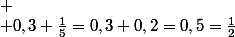 
 \\ 0,3+\frac15=0,3+0,2=0,5=\frac12