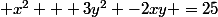  \ x^2 + 3y^2 -2xy =25