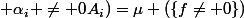 \mu (\bigcup_{i; \alpha_i \neq 0}^{}{A_i})=\mu (\{f\neq 0\})