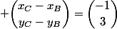  \dbinom{x_C-x_B}{y_C-y_B}=\dbinom{-1}{3}