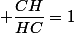  \dfrac{CH}{HC}=1