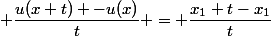  \dfrac{u(x+t) -u(x)}{t} = \dfrac{x_1+t-x_1}{t}&nbsp;&nbsp;