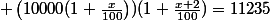  \left(10000(1+\frac{x}{100}\right))(1+\frac{x+2}{100})=11235