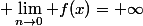  \lim_{n\to0} f(x)=+\infty