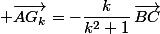  \vec{AG_k}=-\dfrac{k}{k^2+1}\,\vec{BC}