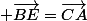  \vec{BE}=\vec{CA}