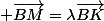  \vec{BM}=\lambda\vec{BK}