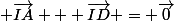  \vec{IA} + \vec{ID} = \vec{0}