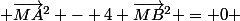  \vec{MA}^2 - 4 \vec{MB}^2 = 0 