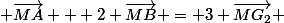  \vec{MA} + 2 \vec{MB} = 3 \vec{MG_2} 