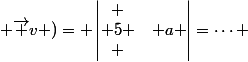 \text{ det } (\vec u ; \vec v )= \begin{vmatrix} \\ 5 &1+a \\  \\  3& a \\ \end{vmatrix}=\dots 