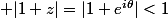  |1+z|=|1+e^{i\theta}|<1