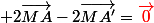  2\vec{MA}-2\vec{MA'}={\red{\vec{0}}