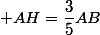  AH=\dfrac{3}{5}AB