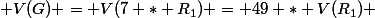  V(G) = V(7 * R_1) = 49 * V(R_1) 