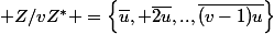  Z/vZ^* =\left\{\bar{u}, \bar{2u},..,\bar{(v-1)u}\right\}